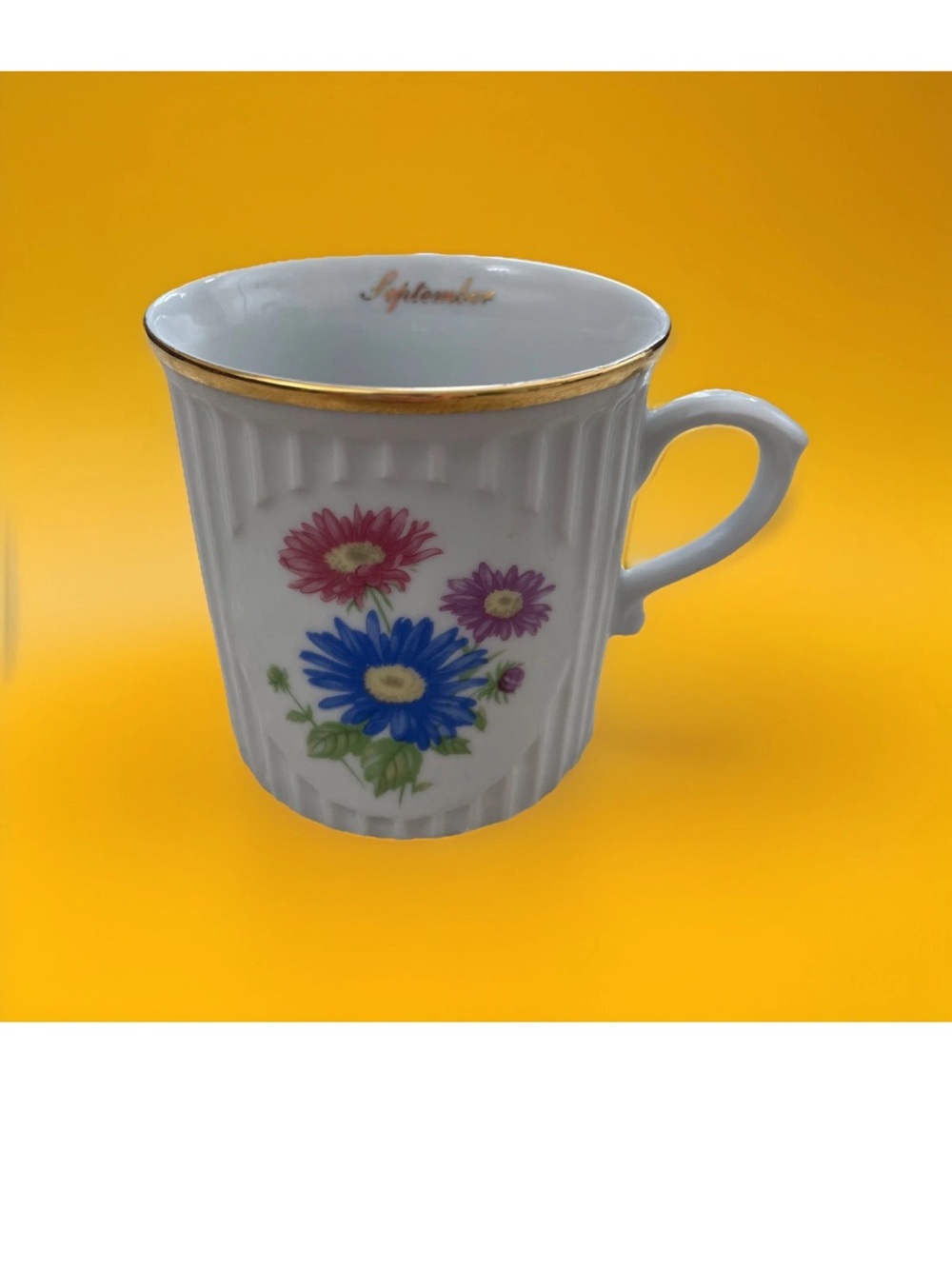 Original Bohemia Flower Of The Month SEPTEMBER ASTOR Coffee Mug Cup Czech
